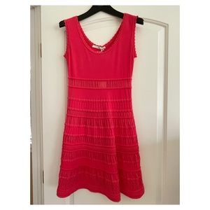 D. Exterior Coral/Pink Knit Dress
